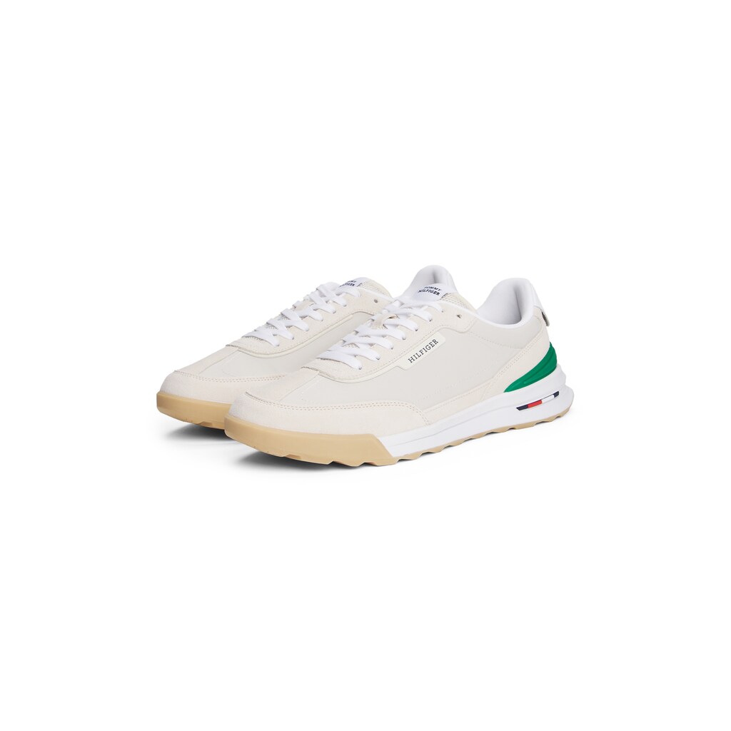 Tommy Hilfiger Keilsneaker »RETRO RUNNER SEASONAL« Freizeitschuh Halbschuh Schnürschuh Kontrastbesatz an der Ferse