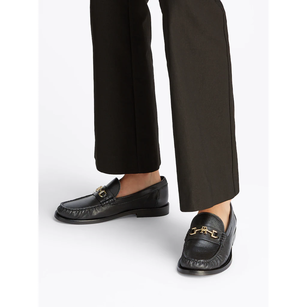 Tommy Hilfiger Loafer »SOFT LEATHER HORSEBIT LOAFER« Blockabsatz Businessschuh Slipper Mit TH-Schmuckelement