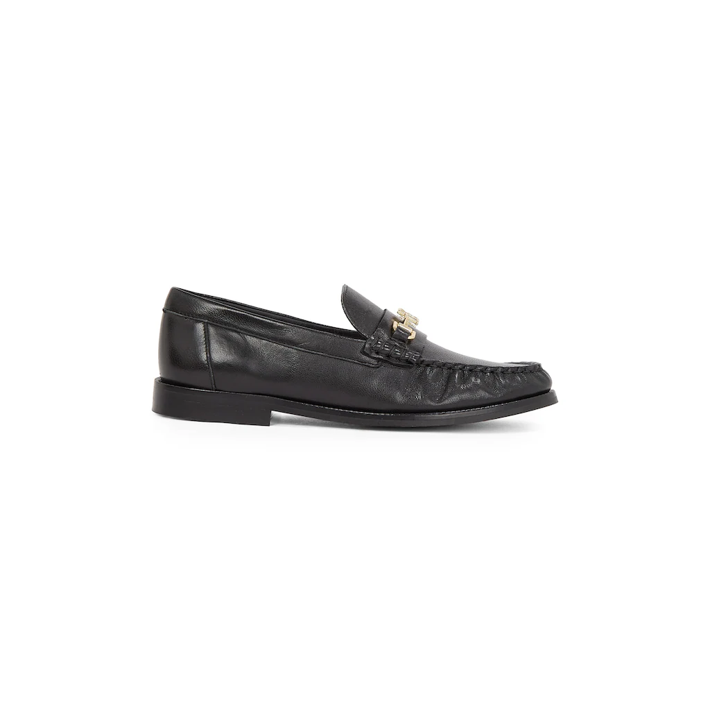 Tommy Hilfiger Loafer »SOFT LEATHER HORSEBIT LOAFER« Blockabsatz Businessschuh Slipper Mit TH-Schmuckelement