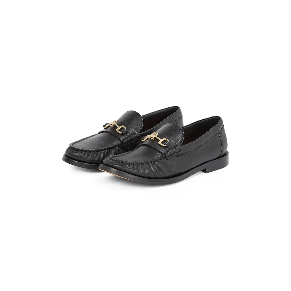 Tommy Hilfiger Loafer »SOFT LEATHER HORSEBIT LOAFER« Blockabsatz Businessschuh Slipper mit TH-Schmuckelement
