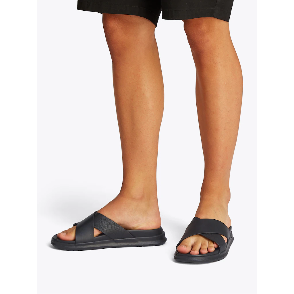Tommy Hilfiger Pantolette »D DENSITY HILFIGER LTH CC SAND« Sommerschuh Schlupfschuh Flats In Schmaler Form