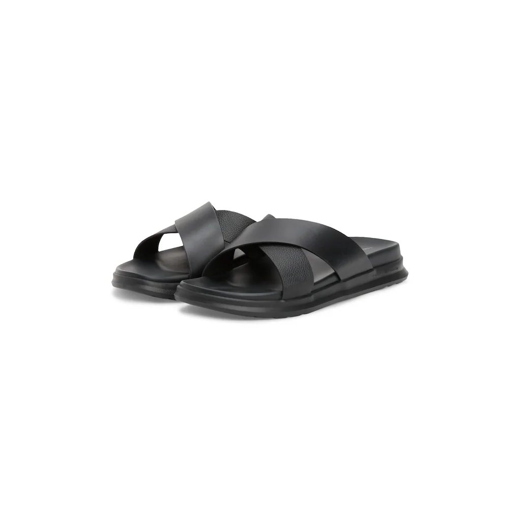 Tommy Hilfiger Pantolette »D DENSITY HILFIGER LTH CC SAND« Sommerschuh Schlupfschuh Flats in schmaler Form