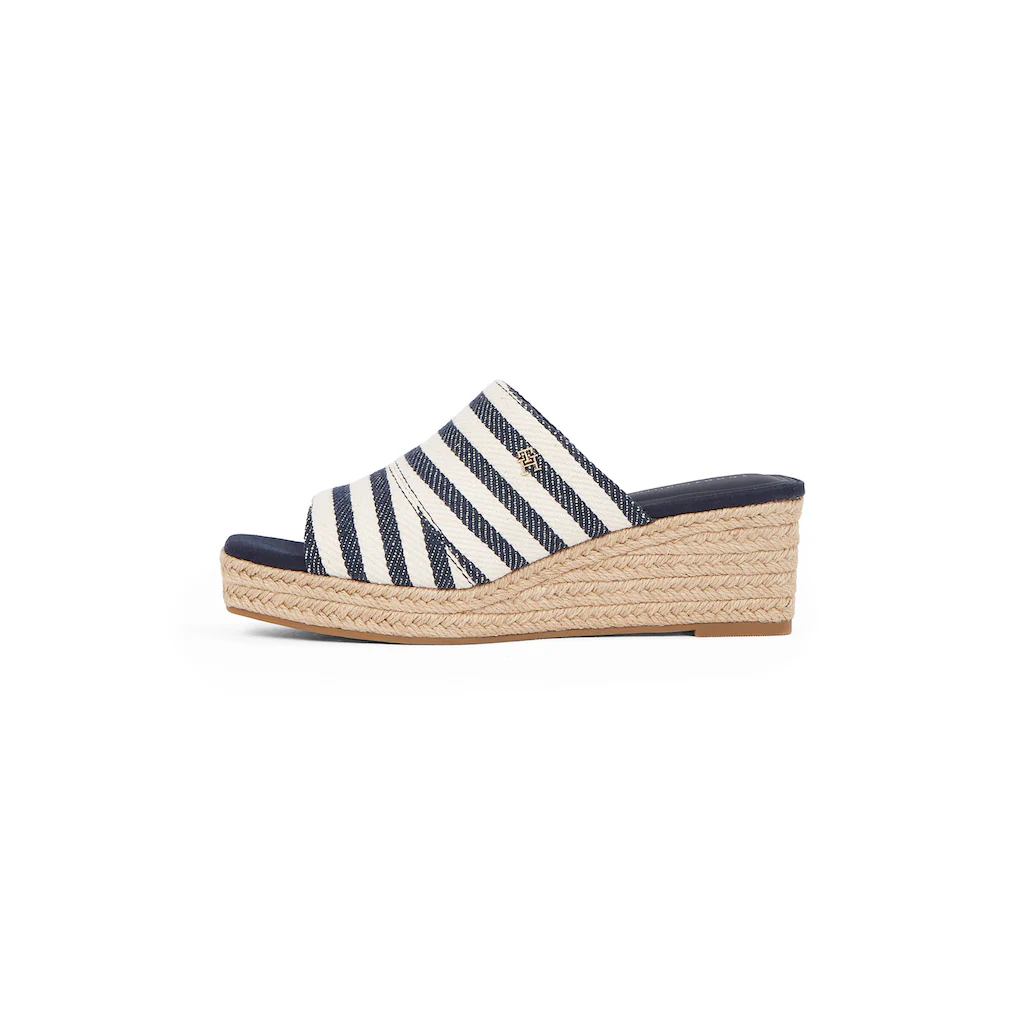 Tommy Hilfiger Pantolette »NAUTICAL STRIPES ESPADRILLE MULE« Keilabsatz Sommerschuh im modischen Streifen-Look