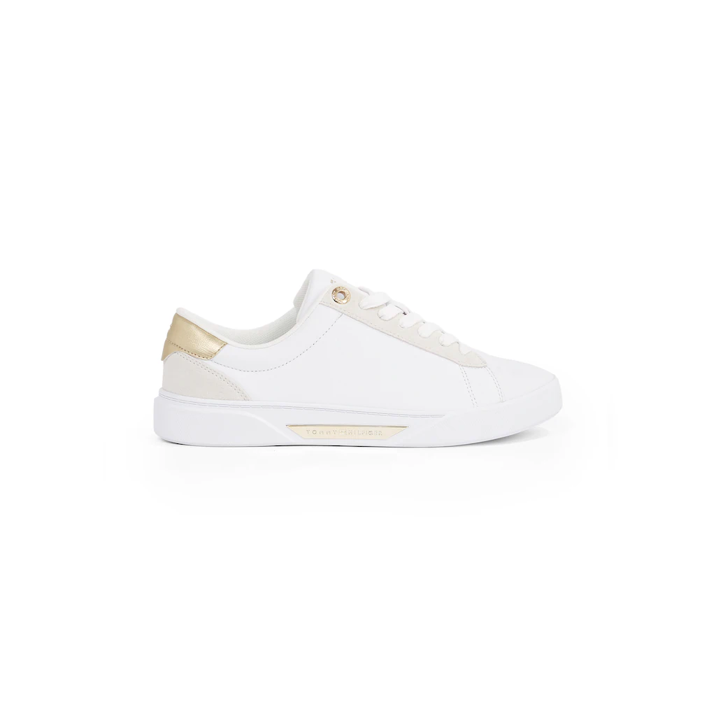 Tommy Hilfiger Plateausneaker »CHIC COURT SNEAKER« Schnürschuh Halbschuh Freizeitschuh Mit Goldfarbenen Besätzen Online Bestellen