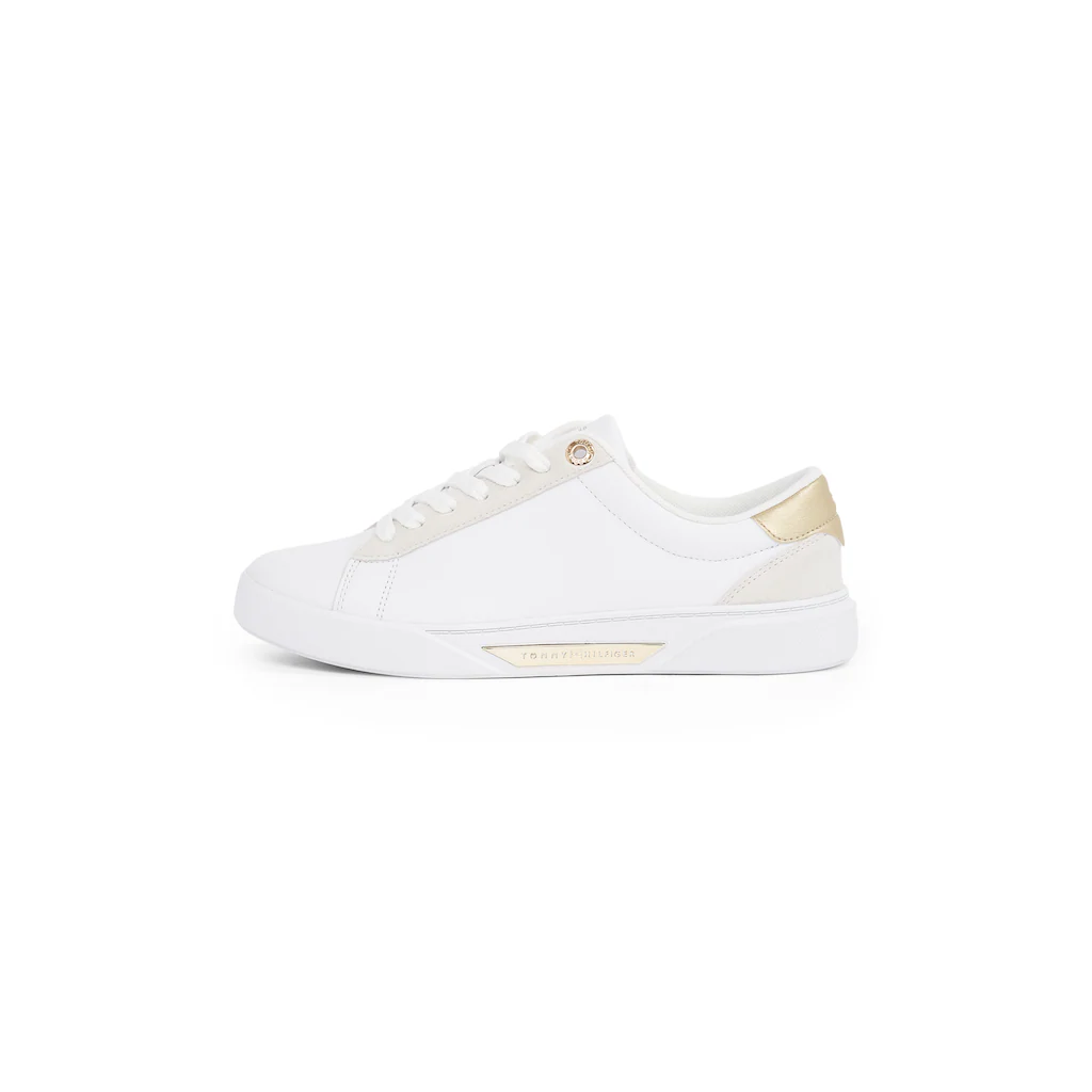 Tommy Hilfiger Plateausneaker »CHIC COURT SNEAKER« Schnürschuh Halbschuh Freizeitschuh Mit Goldfarbenen Besätzen Online Bestellen