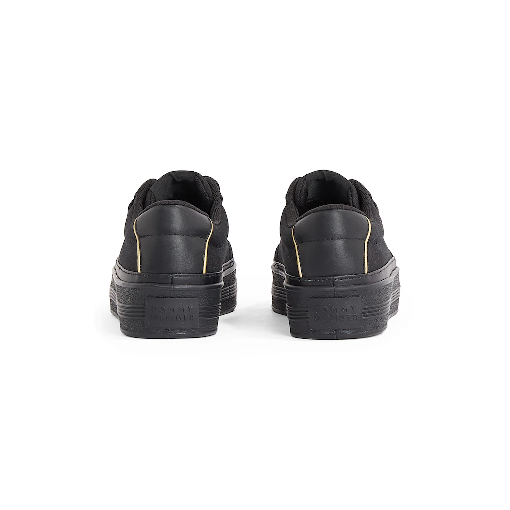 Tommy Hilfiger Plateausneaker »ESSENTIAL VULC TEXTILE SNEAKER« Freizeitschuh Halbschuh Schnürschuh Mit Goldfarbenen Details Online Bestellen