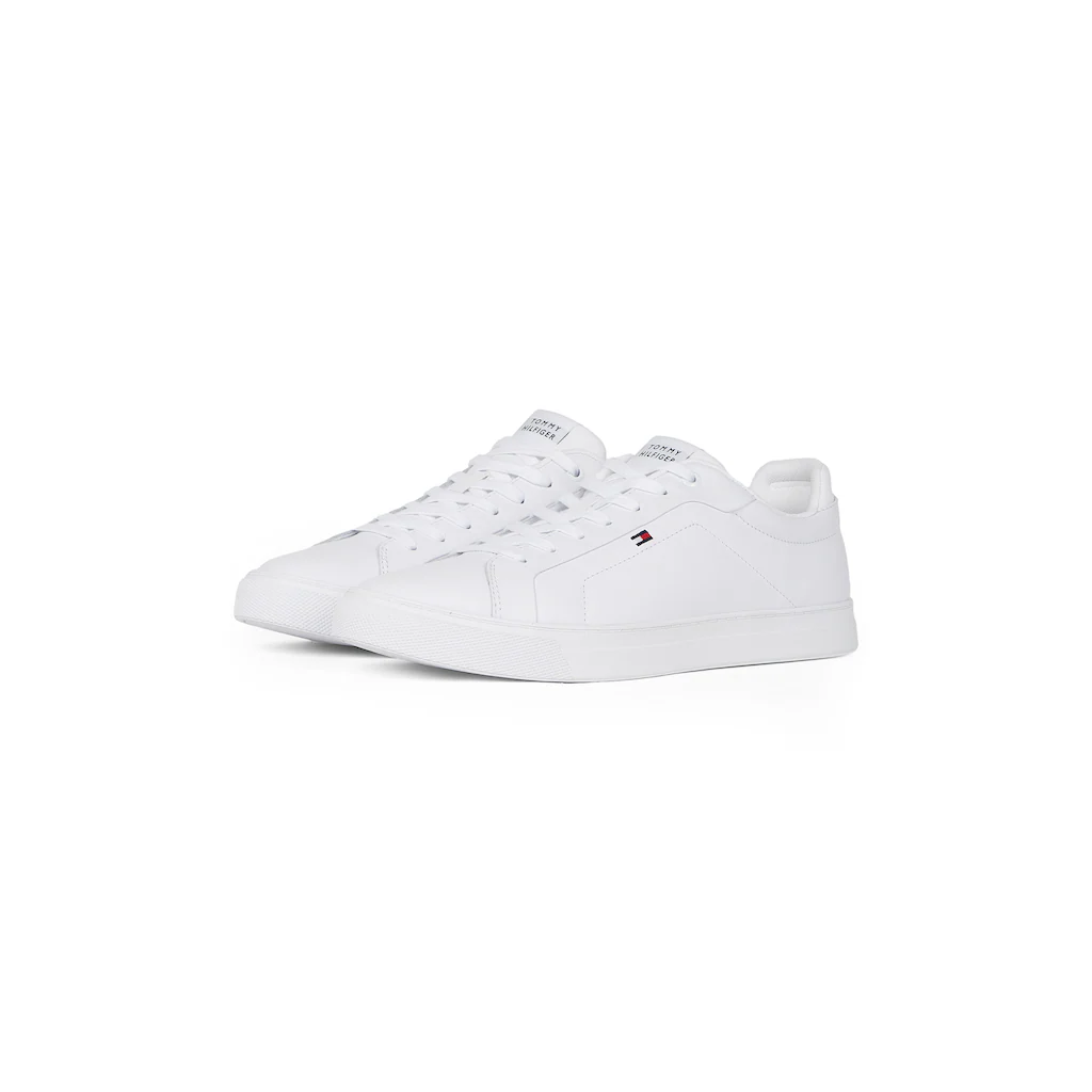Tommy Hilfiger Plateausneaker »ICON COURT LTH FLAG ESS« Freizeitschuh Halbschuh Schnürschuh mit kleiner Logoflagge online kaufen
