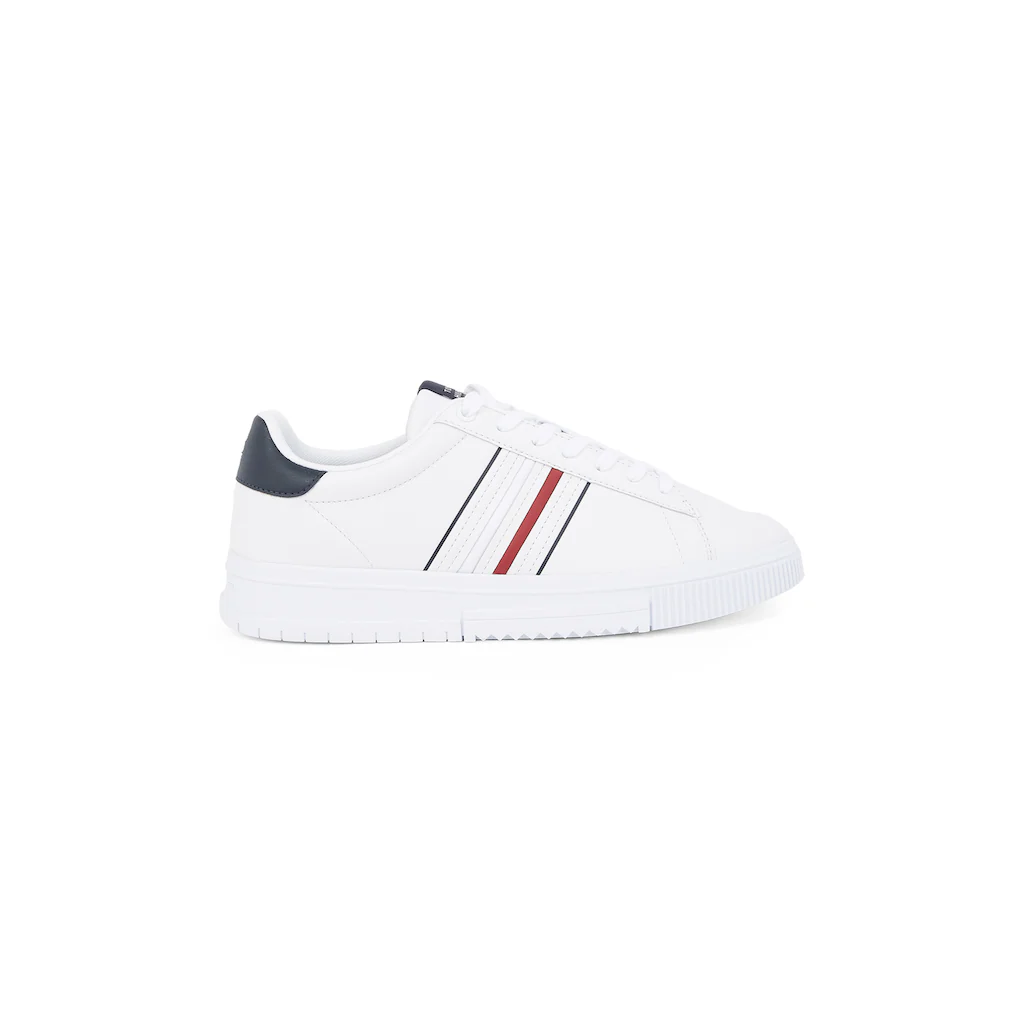 Tommy Hilfiger Plateausneaker »MODERN CUPSOLE STRIPES LTH« Freizeitschuh Halbschuh Schnürer Mit Seitlichen Streifen