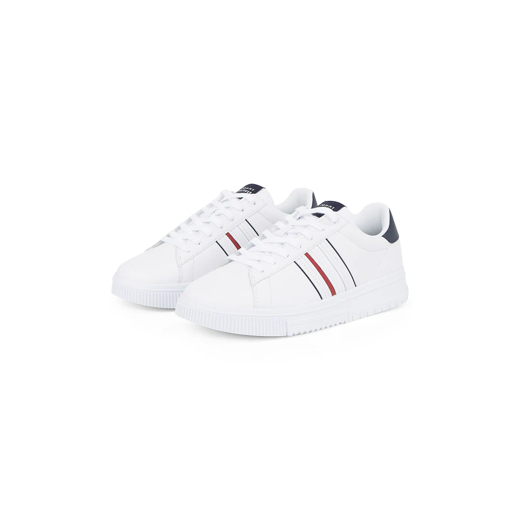 Tommy Hilfiger Plateausneaker »MODERN CUPSOLE STRIPES LTH« Freizeitschuh Halbschuh Schnürer mit seitlichen Streifen