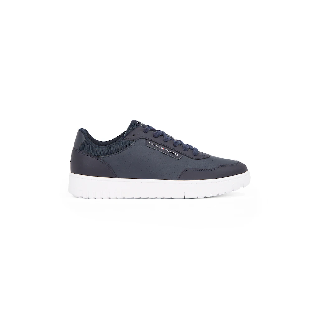 Tommy Hilfiger Plateausneaker »TH BASKET CORE LTH PINPERF« Freizeitschuh Halbschuh Schnürschuh Mit Gepolstertem Schaftrand Bestellen