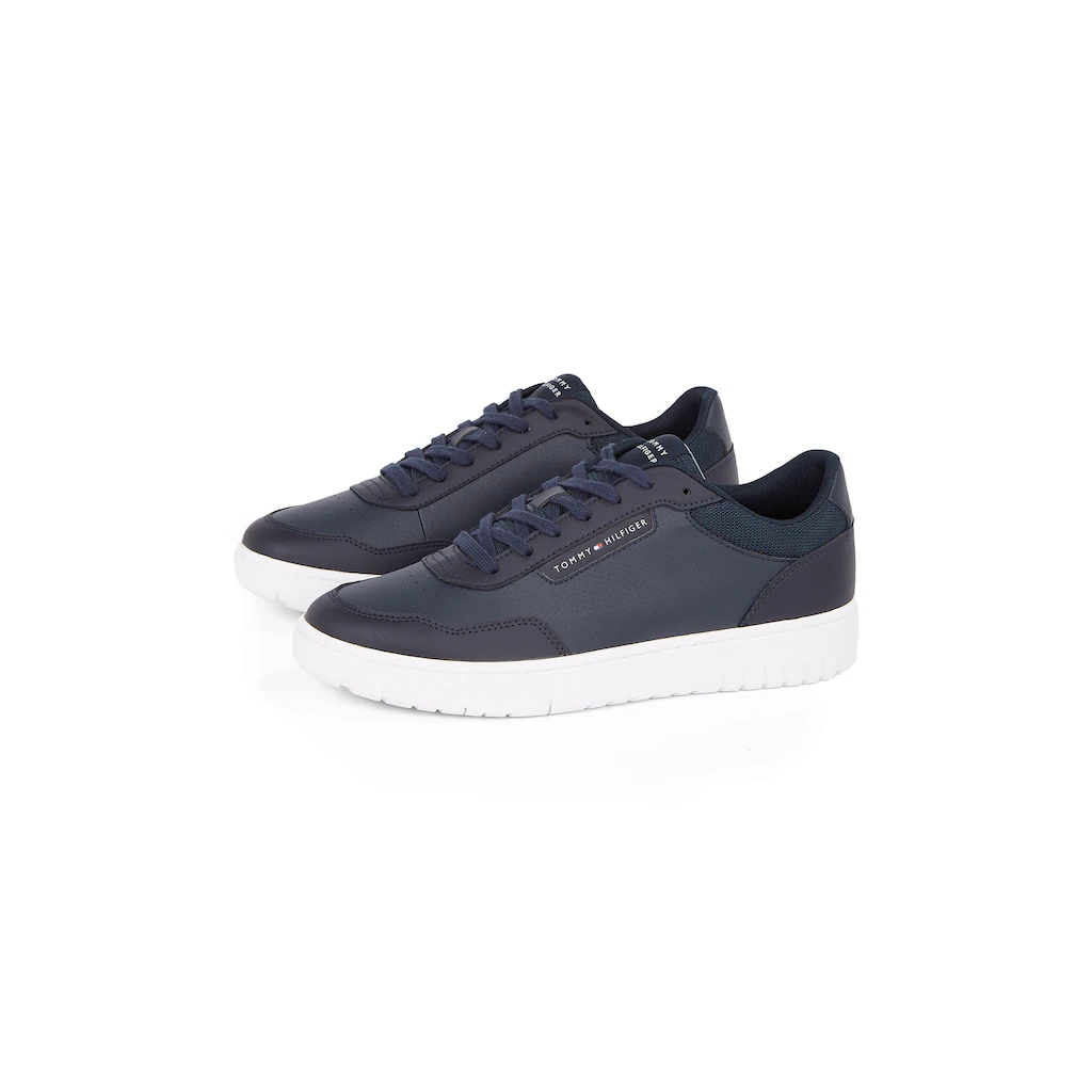 Tommy Hilfiger Plateausneaker »TH BASKET CORE LTH PINPERF« Freizeitschuh Halbschuh Schnürschuh mit gepolstertem Schaftrand bestellen