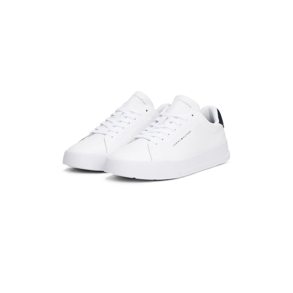 Tommy Hilfiger Plateausneaker »TH COURT LTH DETAIL ESS« Freizeitschuh Halbschuh Schnürschuh mit seitlichem Logoschriftzug ▷ für
