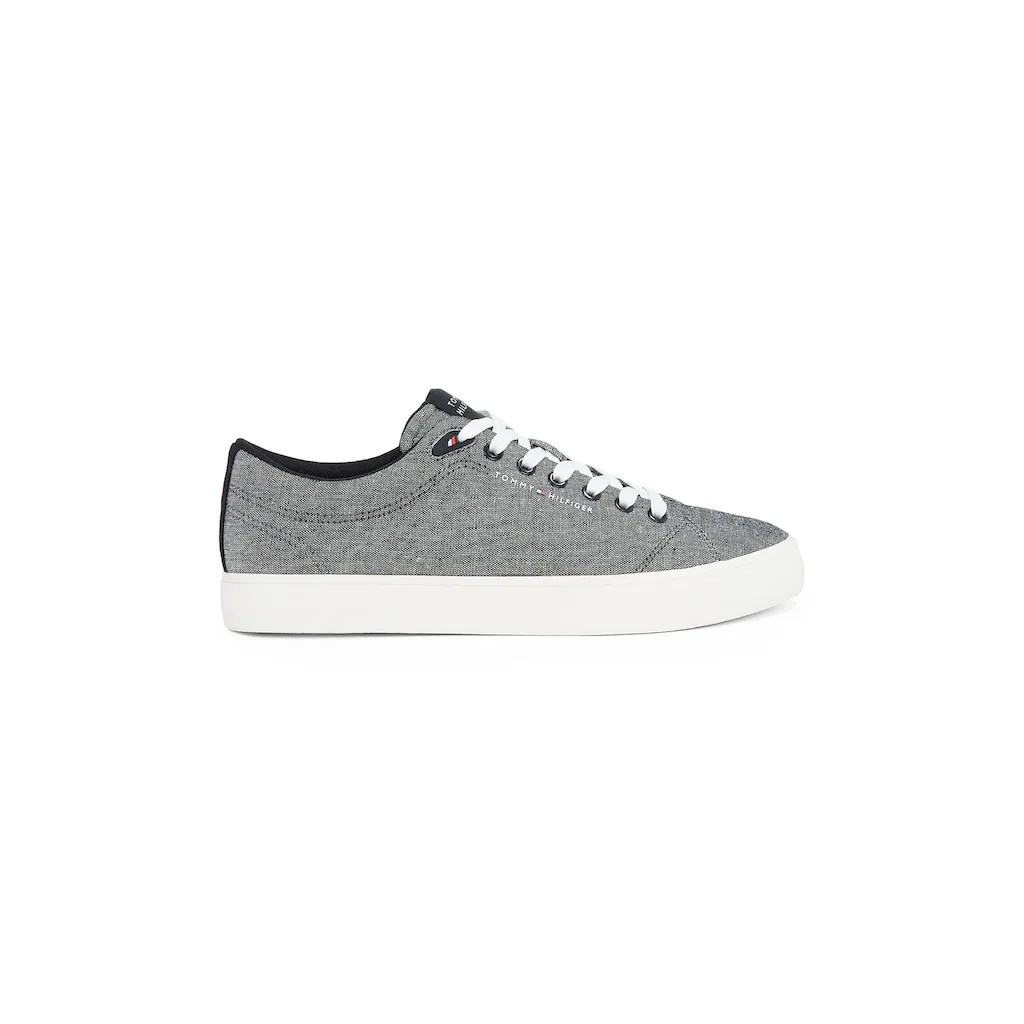 Tommy Hilfiger Plateausneaker »TH HI VULC LOW CORE CHAMBRAY« Freizeitschuh Halbschuh Schnürer In Melierter Optik Bestellen