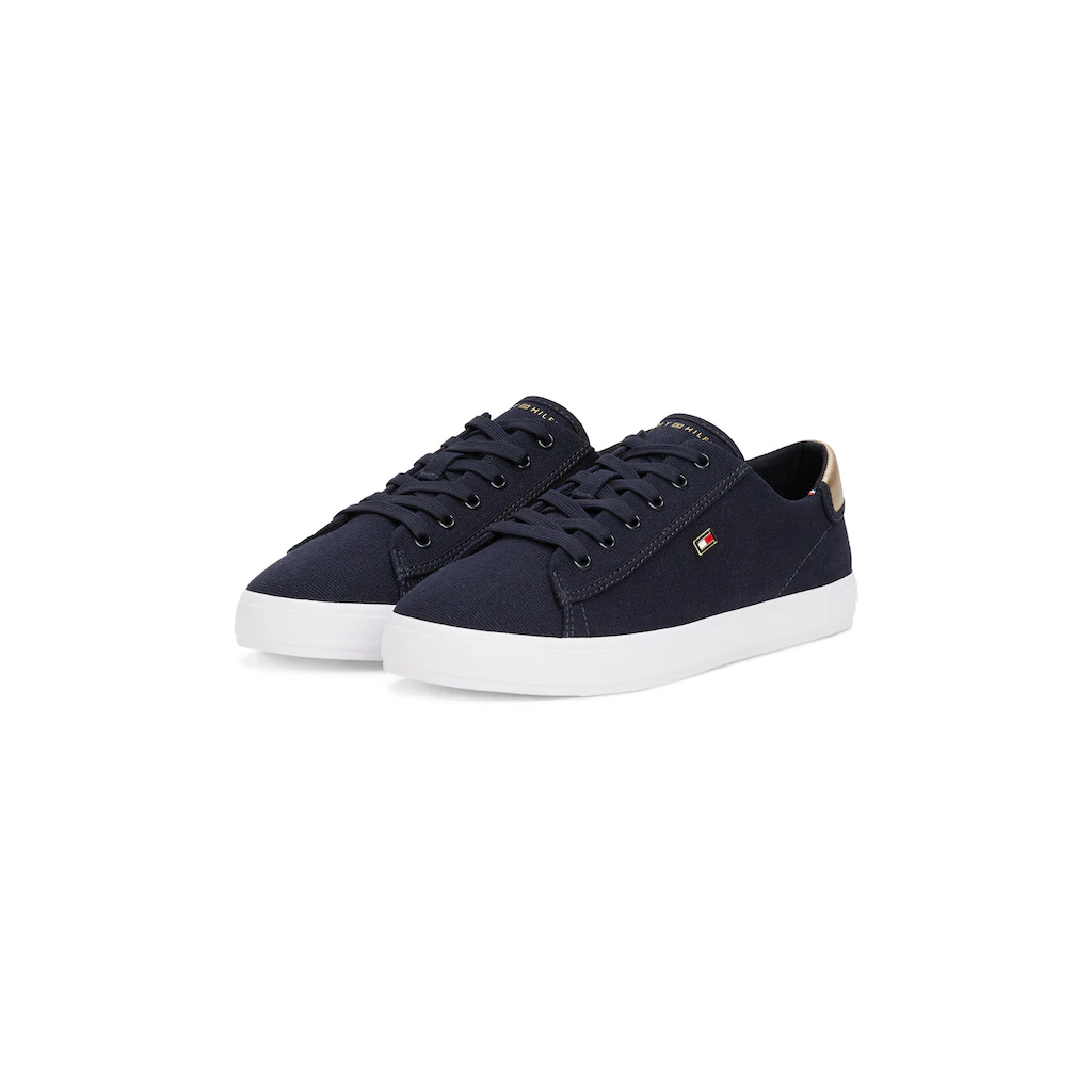 Tommy Hilfiger Plateausneaker »VULC CANVAS LACE UP SNEAKER« Freizeitschuh Halbschuh Schnürschuh in schmaler Form