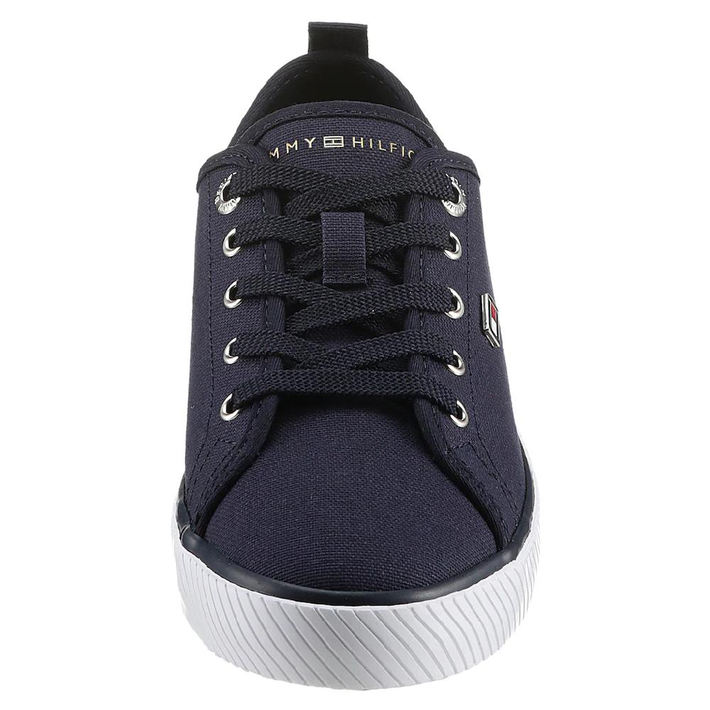 Tommy Hilfiger Plateausneaker »VULC CANVAS SNEAKER« Freizeitschuh Halbschuh Schnürschuh Mit Praktischer Anziehlasche ▷ Für
