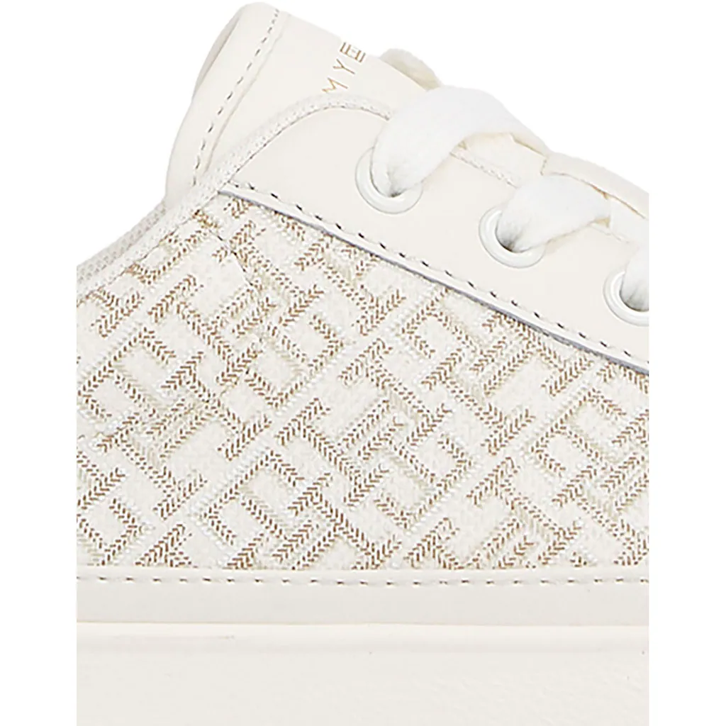 Tommy Hilfiger Plateausneaker »VULC LEATHER SNEAKER MONOGRAM« Freizeitschuh Halbschuh Schnürschuh Mit Allover-Logoprint Kaufen