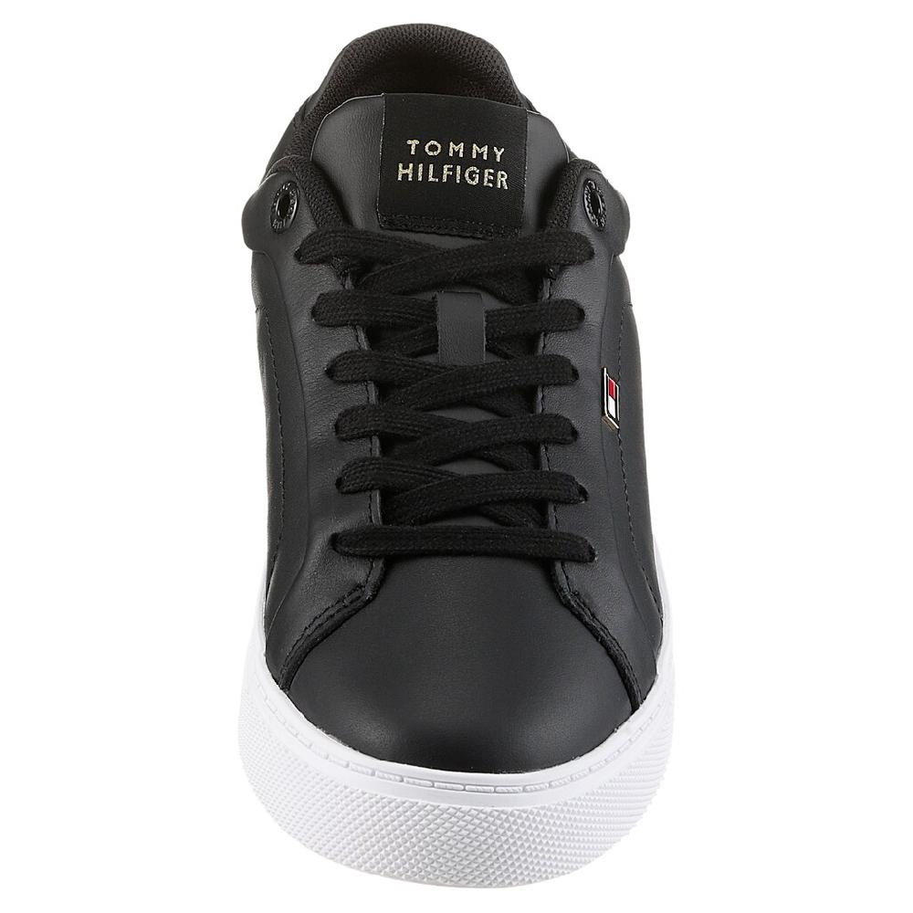 Tommy Hilfiger Plateausneaker »WOMENS ICON COURT SNEAKER FLAG« Freizeitschuh Schnürschuh Halbschuh Mit Gepolstertem Schaftrand ▷ Für