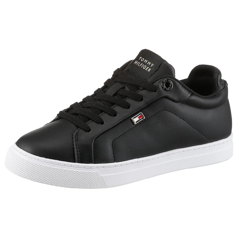 Tommy Hilfiger Plateausneaker »WOMENS ICON COURT SNEAKER FLAG« Freizeitschuh Schnürschuh Halbschuh mit gepolstertem Schaftrand ▷ für