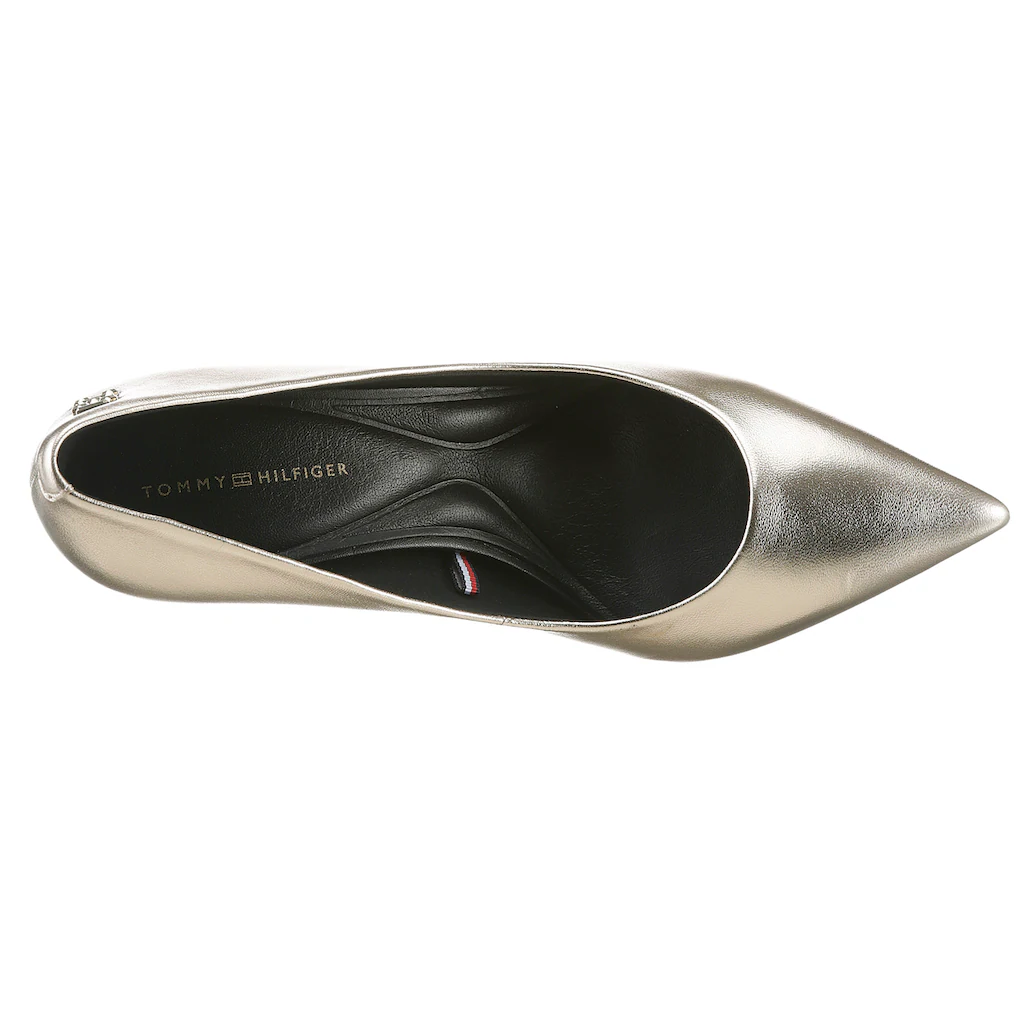 Tommy Hilfiger Pumps »PARTY POINTED METALLIC PUMP« Stilettoabsatz Abendschuh Hochzeitsschuh Mit TH-Monogramm ▷ Für