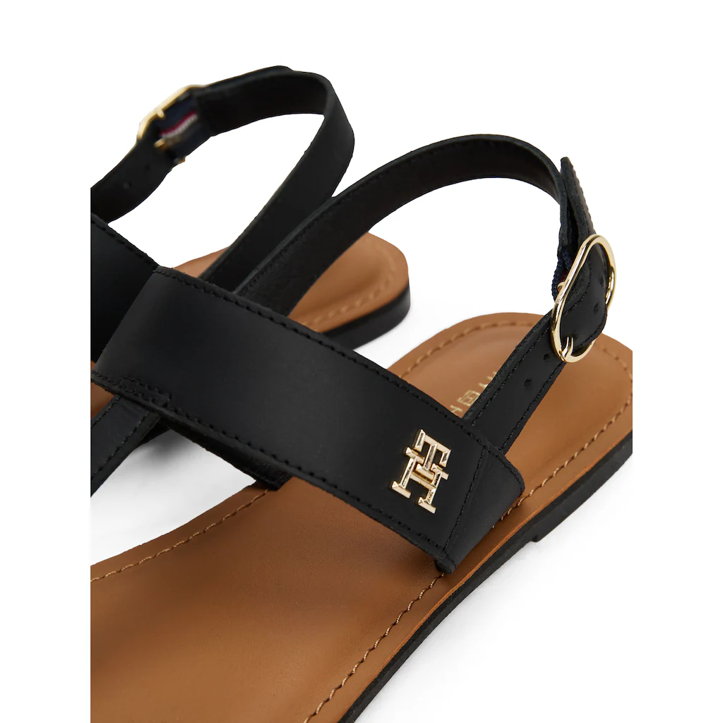 Tommy Hilfiger Riemchensandale »LEATHER THONG SANDAL« Sandalette Sommerschuh Flats Mit Zehensteg Online Kaufen