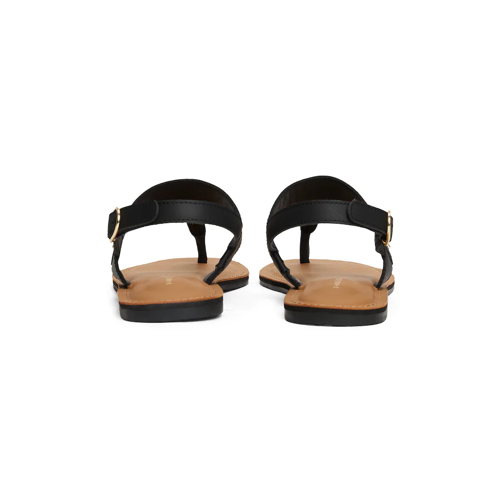 Tommy Hilfiger Riemchensandale »LEATHER THONG SANDAL« Sandalette Sommerschuh Flats Mit Zehensteg Online Kaufen