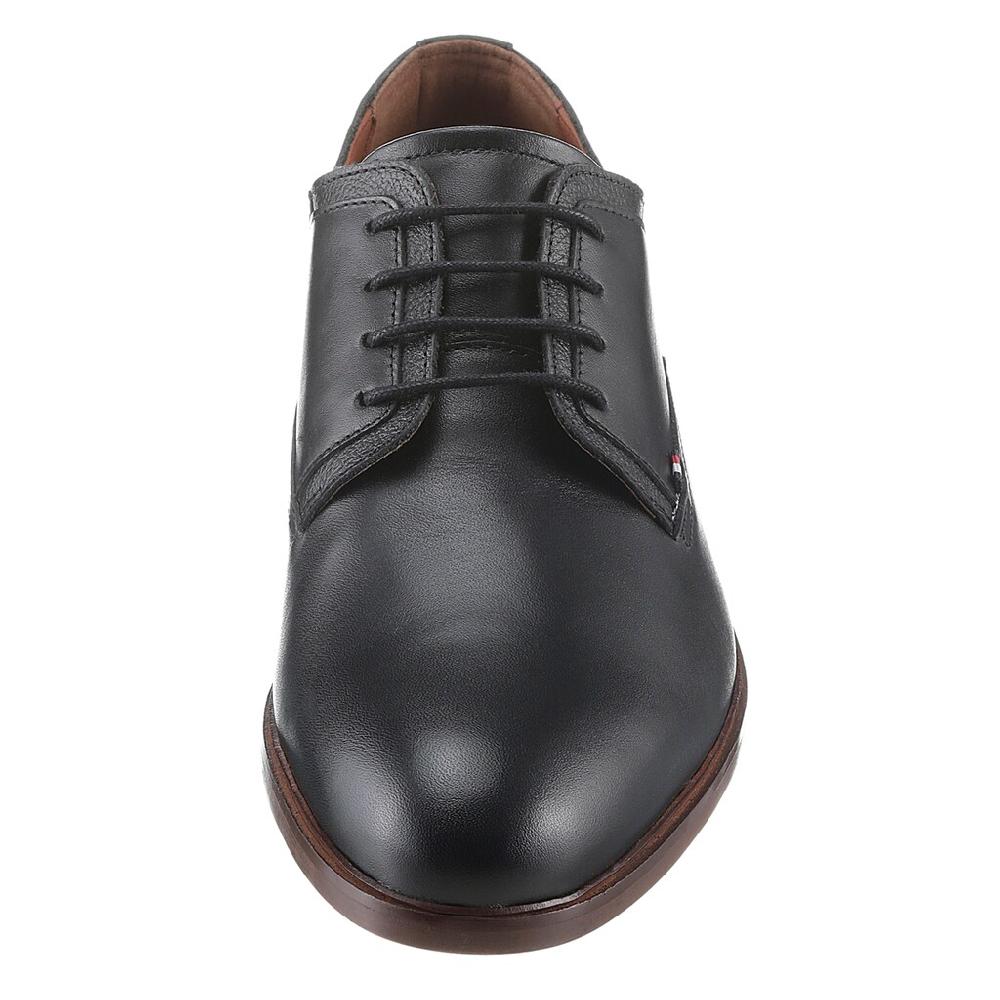 Tommy Hilfiger Schnürschuh »HILFIGER THUNIT LEATHER SHOE« Blockabsatz Businessschuh Festtagsschuh In Schmaler Form