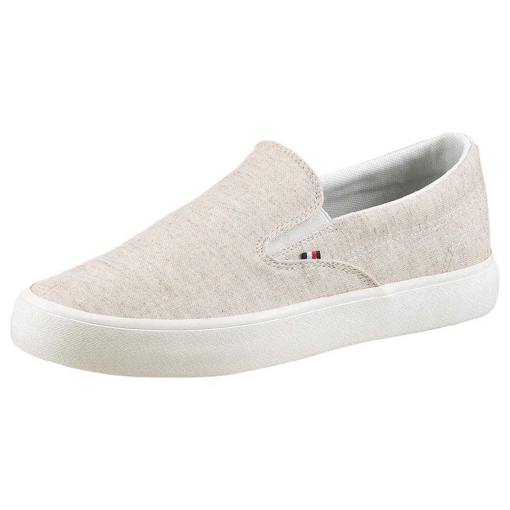 Tommy Hilfiger Slip-On Sneaker »TH HI VULC LOW SLIP ON CH« Freizeitschuh Schlupfschuh Halbschuh mit seitlichen Gummizügen