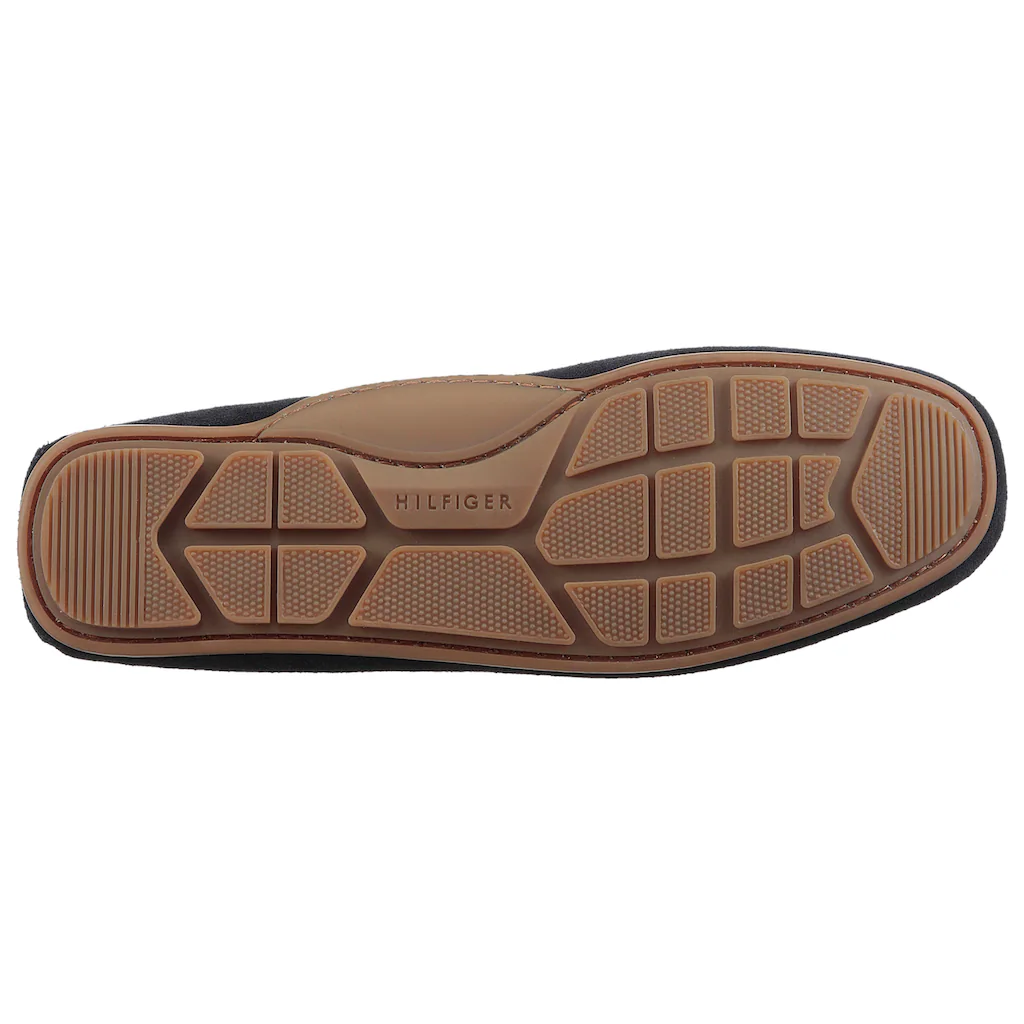 Tommy Hilfiger Slipper »CASUAL HILFIGER SUEDE DRIVER« Loafer Businessschuh Mokassin Mit Zierriegel Schmale Form ▷ Kaufen