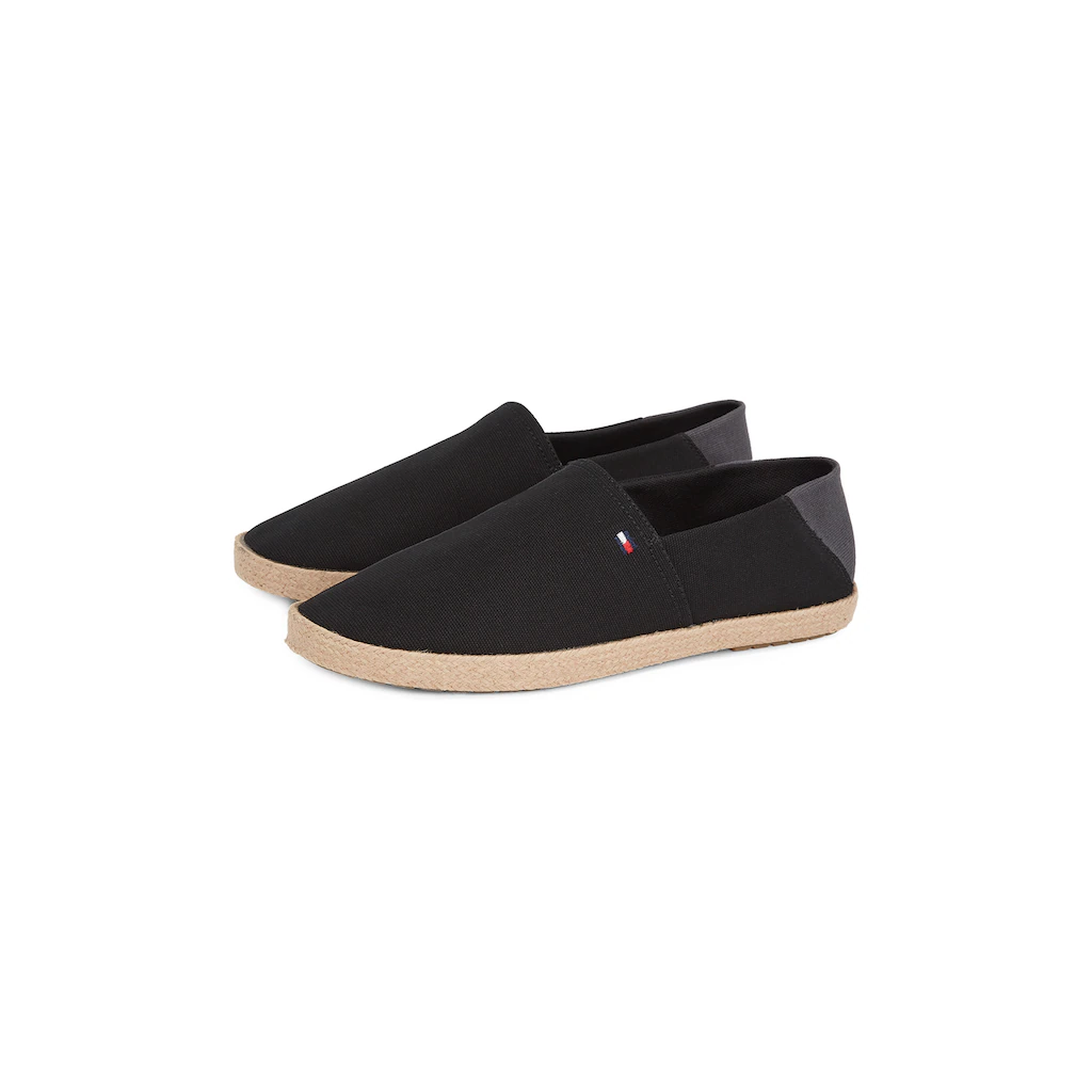 Tommy Hilfiger Slipper »HILFIGER ESPADRILLE CORE TEXTILE« Schlupfschuh Espadrilles Sommerschuh Kontrastbesatz an der Ferse online bestellen
