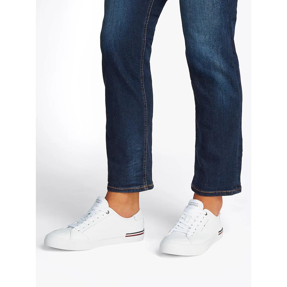 Tommy Hilfiger Sneaker »CORE CORPORATE VULC LEATHER« Freizeitschuh Halbschuh Schnürer Mit Logoschriftzug ▷ Für