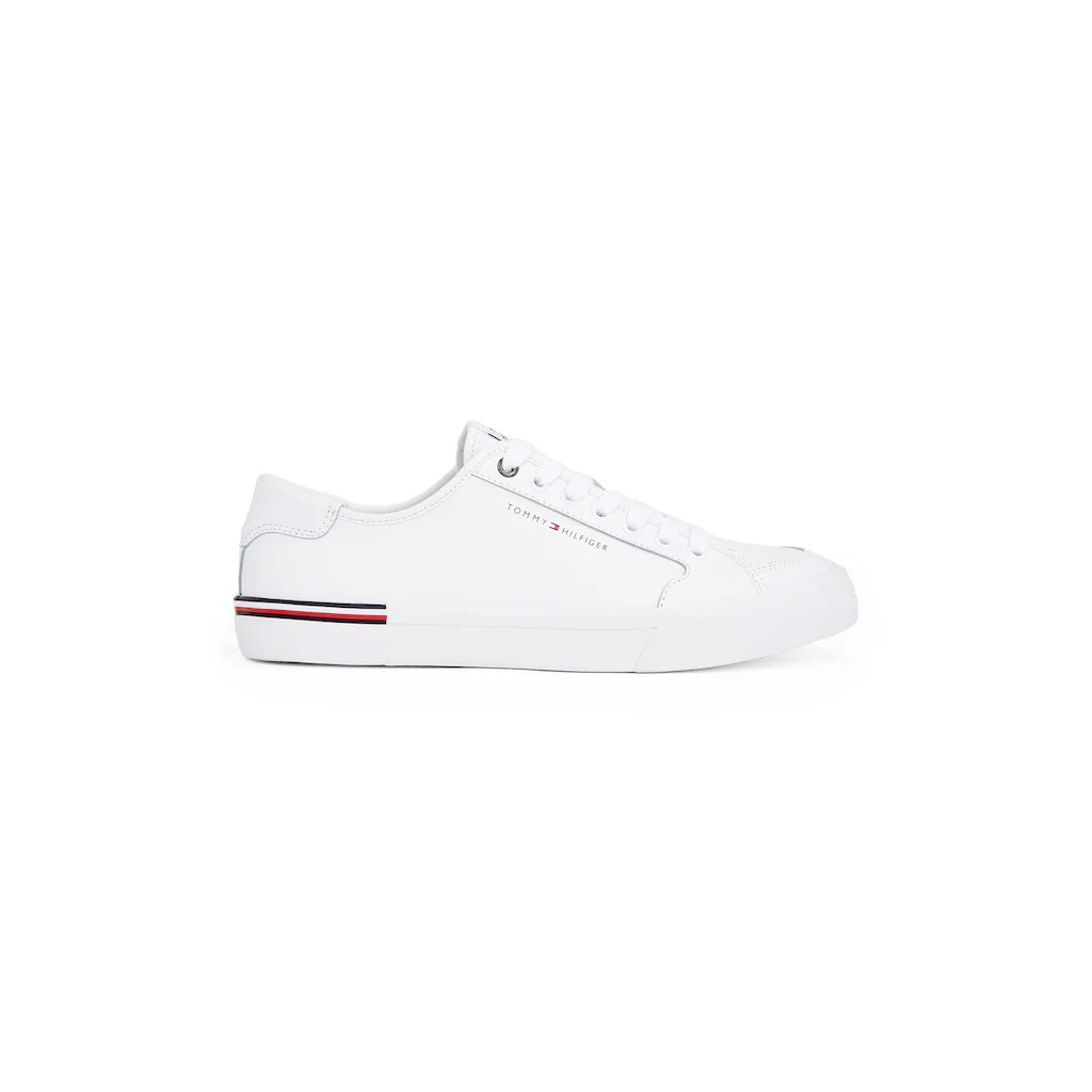 Tommy Hilfiger Sneaker »CORE CORPORATE VULC LEATHER« Freizeitschuh Halbschuh Schnürer Mit Logoschriftzug ▷ Für