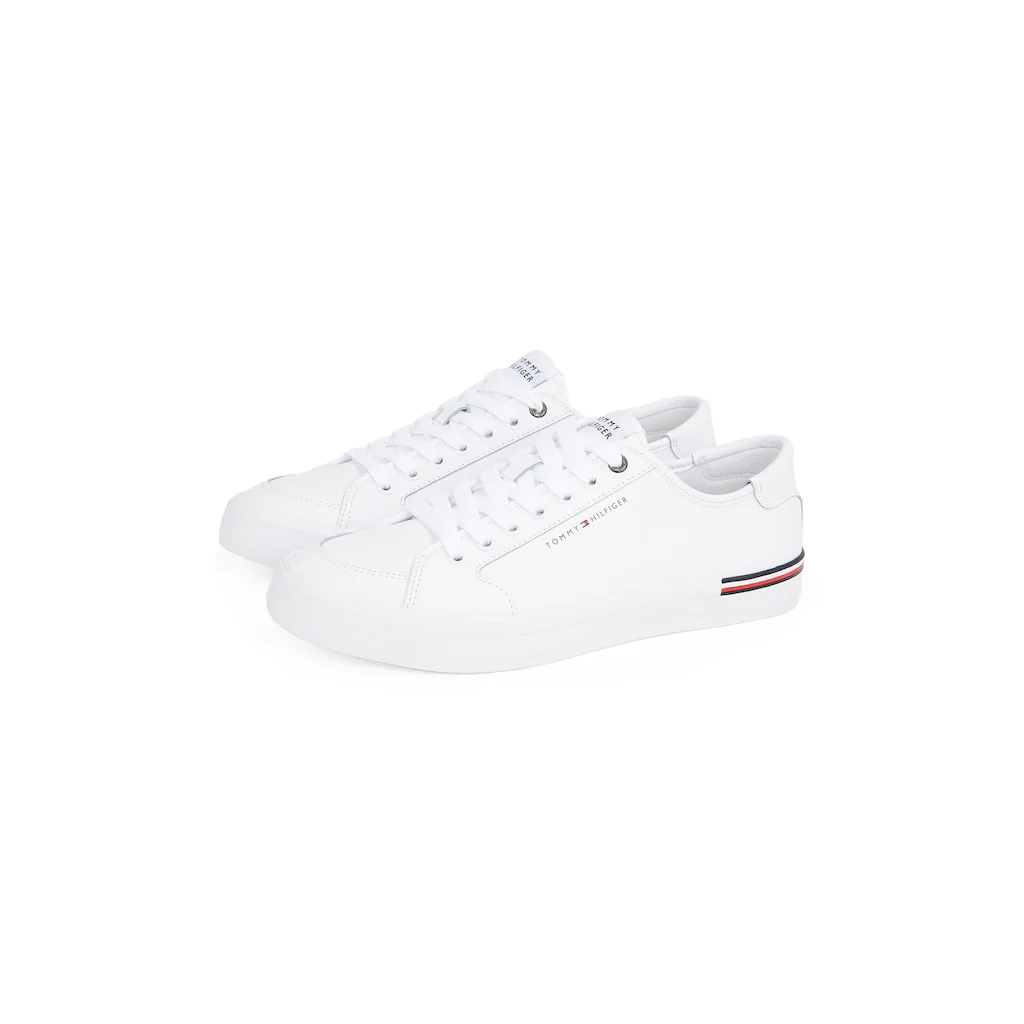 Tommy Hilfiger Sneaker »CORE CORPORATE VULC LEATHER« Freizeitschuh Halbschuh Schnürer mit Logoschriftzug ▷ für
