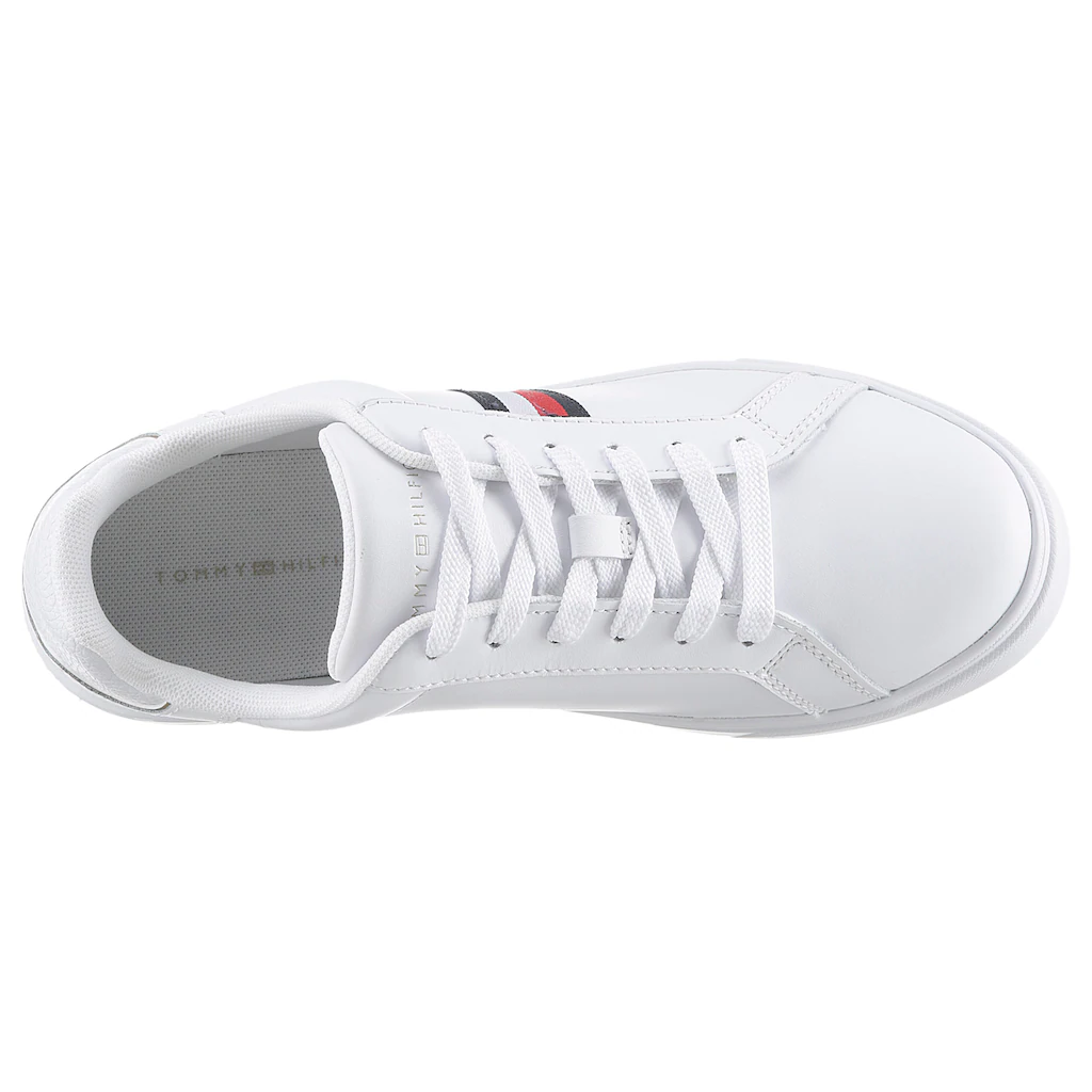 Tommy Hilfiger Sneaker »ESSENTIAL COURT SNEAKER STRIPES« Freizeitschuh Halbschuh Schnürschuh Mit Gepolstertem Schaftrand Online Bestellen