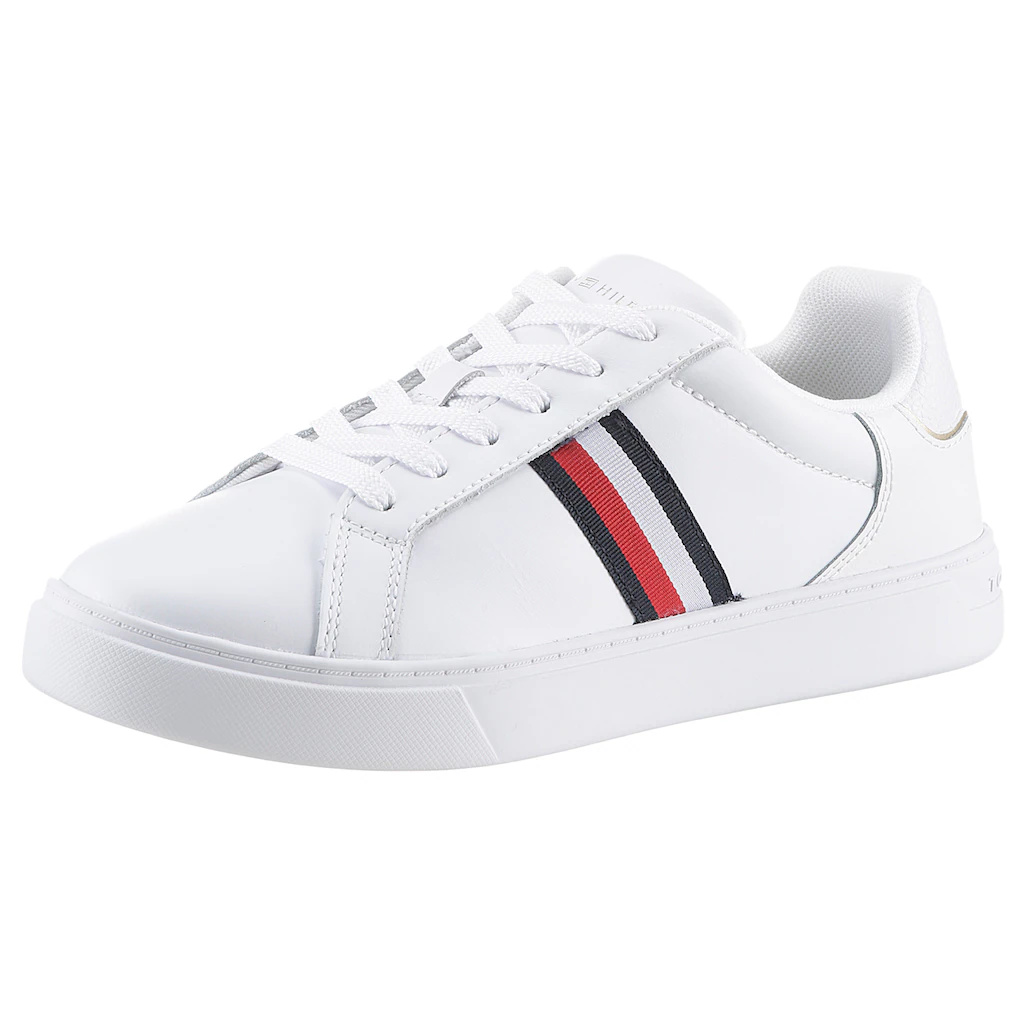 Tommy Hilfiger Sneaker »ESSENTIAL COURT SNEAKER STRIPES« Freizeitschuh Halbschuh Schnürschuh mit gepolstertem Schaftrand online bestellen