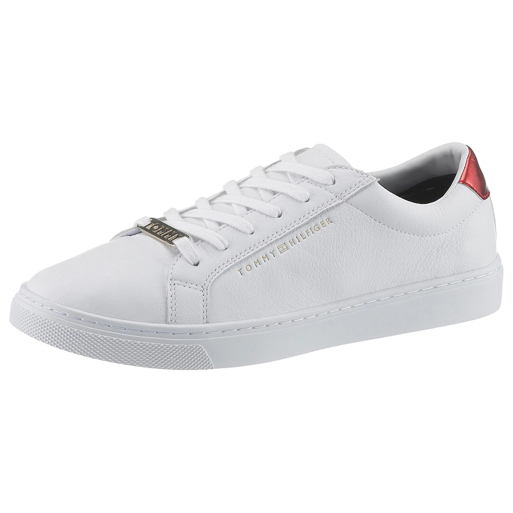 Tommy Hilfiger Sneaker »ESSENTIAL SNEAKER« Tommy Hilfiger Schriftzug außen Freizeitschuh Halbschuh Schnürschuh ▷ für