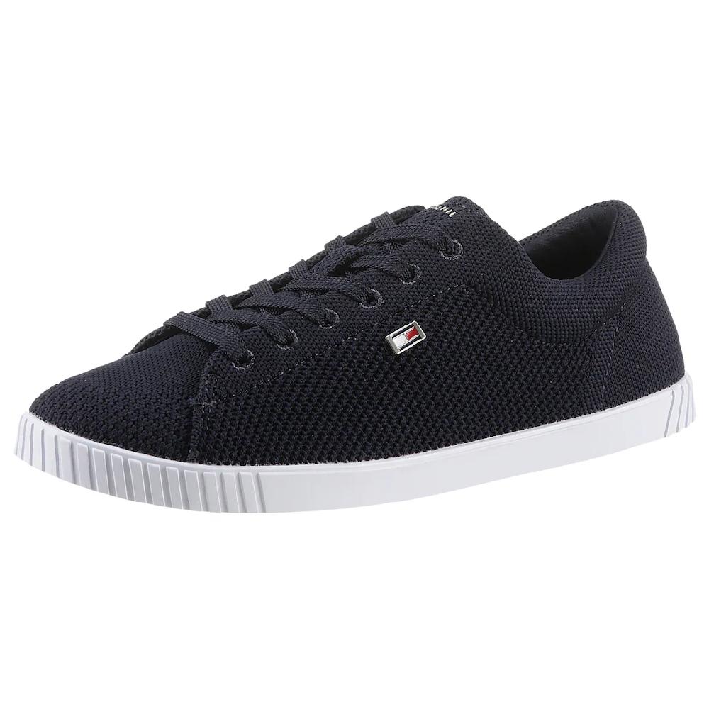Tommy Hilfiger Sneaker »FLAG LACE UP SNEAKER KNIT« Freizeitschuh Halbschuh Schnürschuh mit seitlichem Flaggen-Label online bestellen