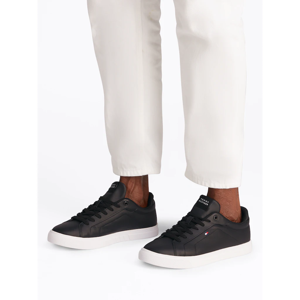 Tommy Hilfiger Sneaker »ICON COURT PINPERF LTH« Freizeitschuh Halbschuh Schnürer Mit Weich Gepolstertem Schaftrand Online Bestellen