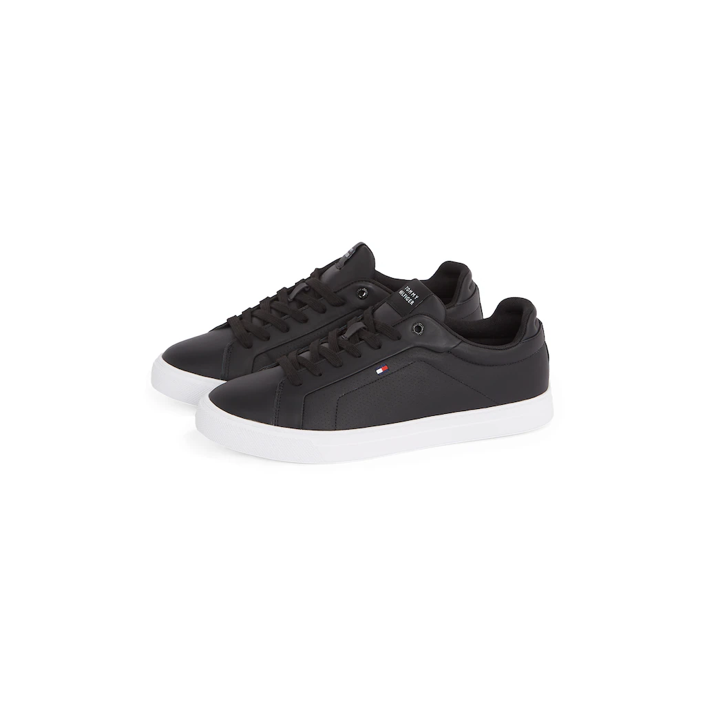 Tommy Hilfiger Sneaker »ICON COURT PINPERF LTH« Freizeitschuh Halbschuh Schnürer mit weich gepolstertem Schaftrand online bestellen