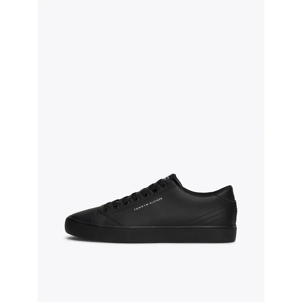 Tommy Hilfiger Sneaker »TH HI VULC CORE LOW LEATHER ESS« Freizeitschuh Halbschuh Schnürschuh mit Ziernähten an der Ferse bestellen