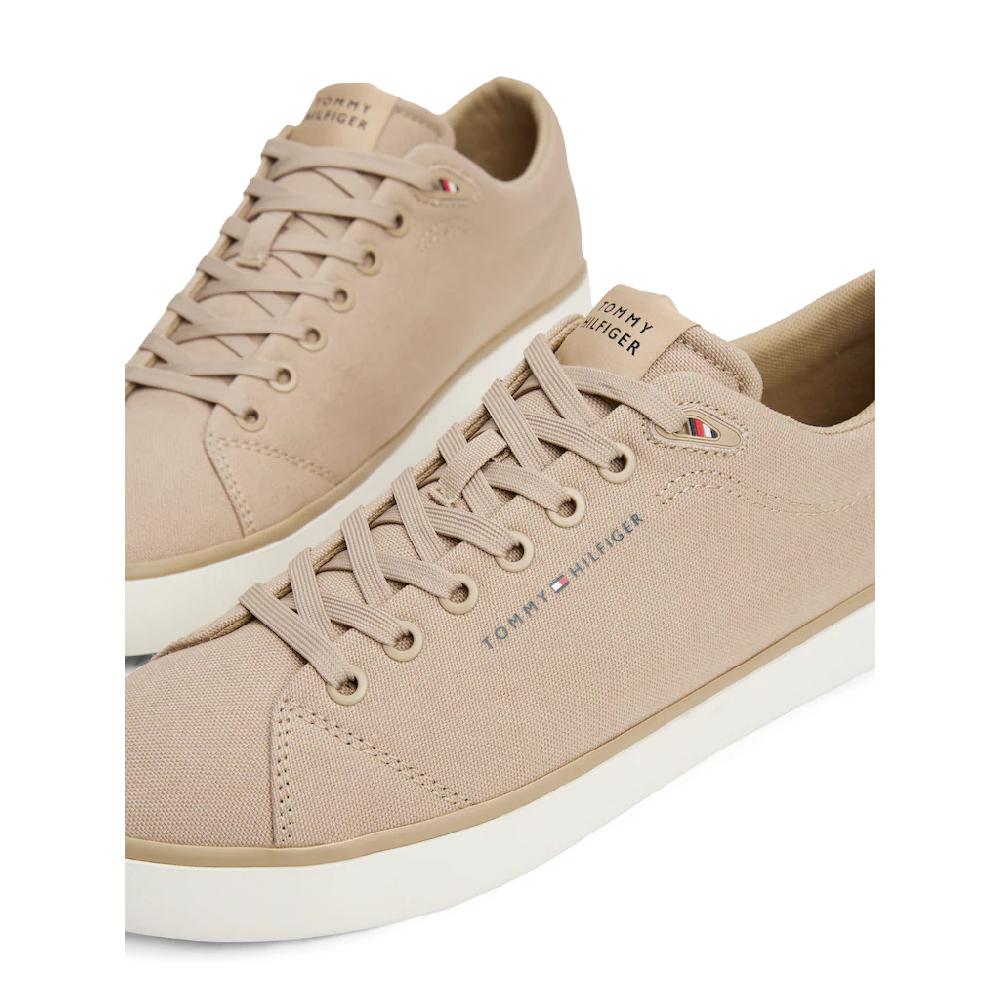Tommy Hilfiger Sneaker »TH HI VULC LOW CORE CANVAS« Freizeitschuh Halbschuh Schnürer Mit Weich Gepolstertem Schaftrand