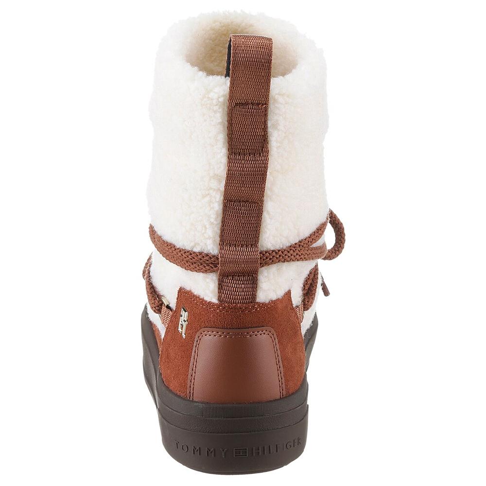 Tommy Hilfiger Snowboots »LACE-UP FAUX SHEARLING SNOWBOOT« Plateau Winterstiefel Schneestiefel Mit Aufgesetzter Schnürung Online Bestellen