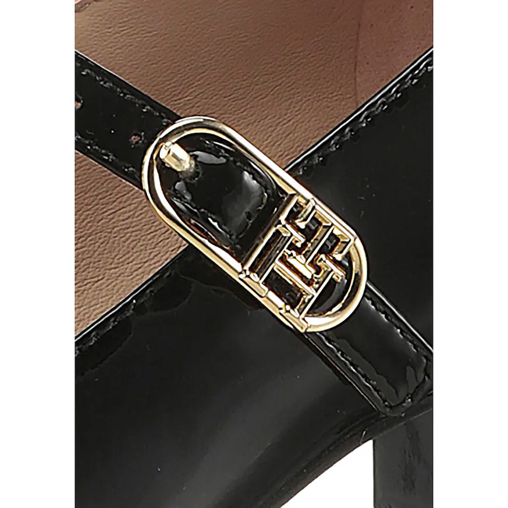 Tommy Hilfiger Spangenpumps »PUMP DOUBLE STRAP PATENT LEATHER« Blockabsatz Abendschuh Partyschuh TH-Schmuckelement Schmale Form Online Bestellen
