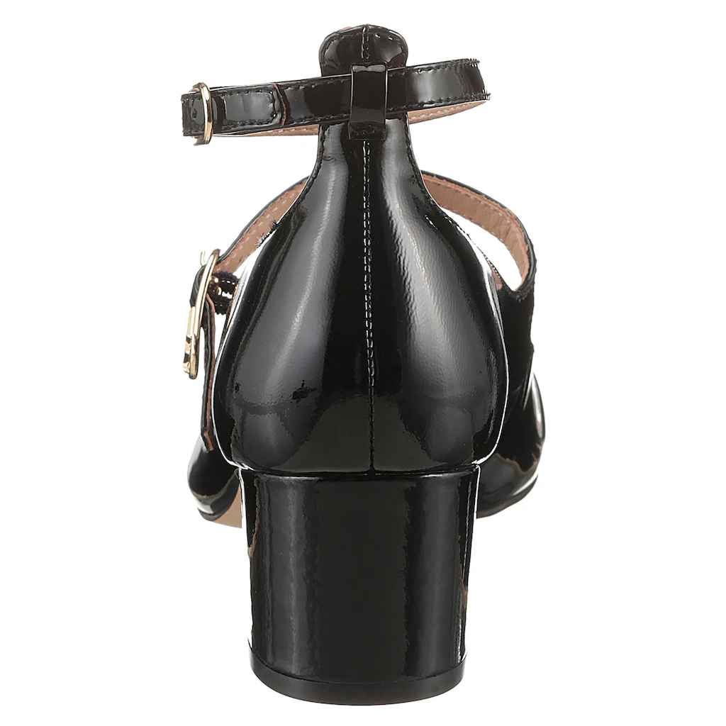 Tommy Hilfiger Spangenpumps »PUMP DOUBLE STRAP PATENT LEATHER« Blockabsatz Abendschuh Partyschuh TH-Schmuckelement Schmale Form Online Bestellen