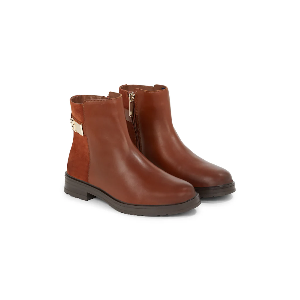 Tommy Hilfiger Stiefelette »TH LOGO LEATHER MIX CHELSEA« Blockabsatz Businesschuh Boots Mit TH-Schmuckelement Bestellen