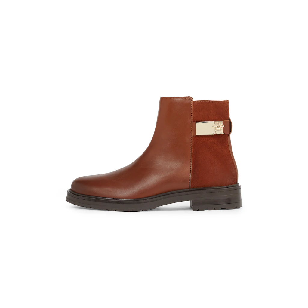 Tommy Hilfiger Stiefelette »TH LOGO LEATHER MIX CHELSEA« Blockabsatz Businesschuh Boots mit TH-Schmuckelement bestellen