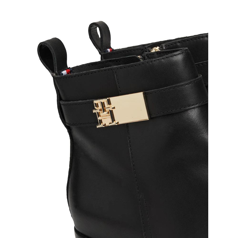 Tommy Hilfiger Stiefelette »TH LOGO MID HEEL BOOTIE« Blockabsatz Ankleboots Businesschuh Zierriemchen Schmuckelement ▷ Für