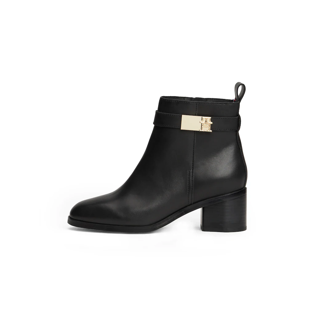 Tommy Hilfiger Stiefelette »TH LOGO MID HEEL BOOTIE« Blockabsatz Ankleboots Businesschuh Zierriemchen Schmuckelement ▷ für