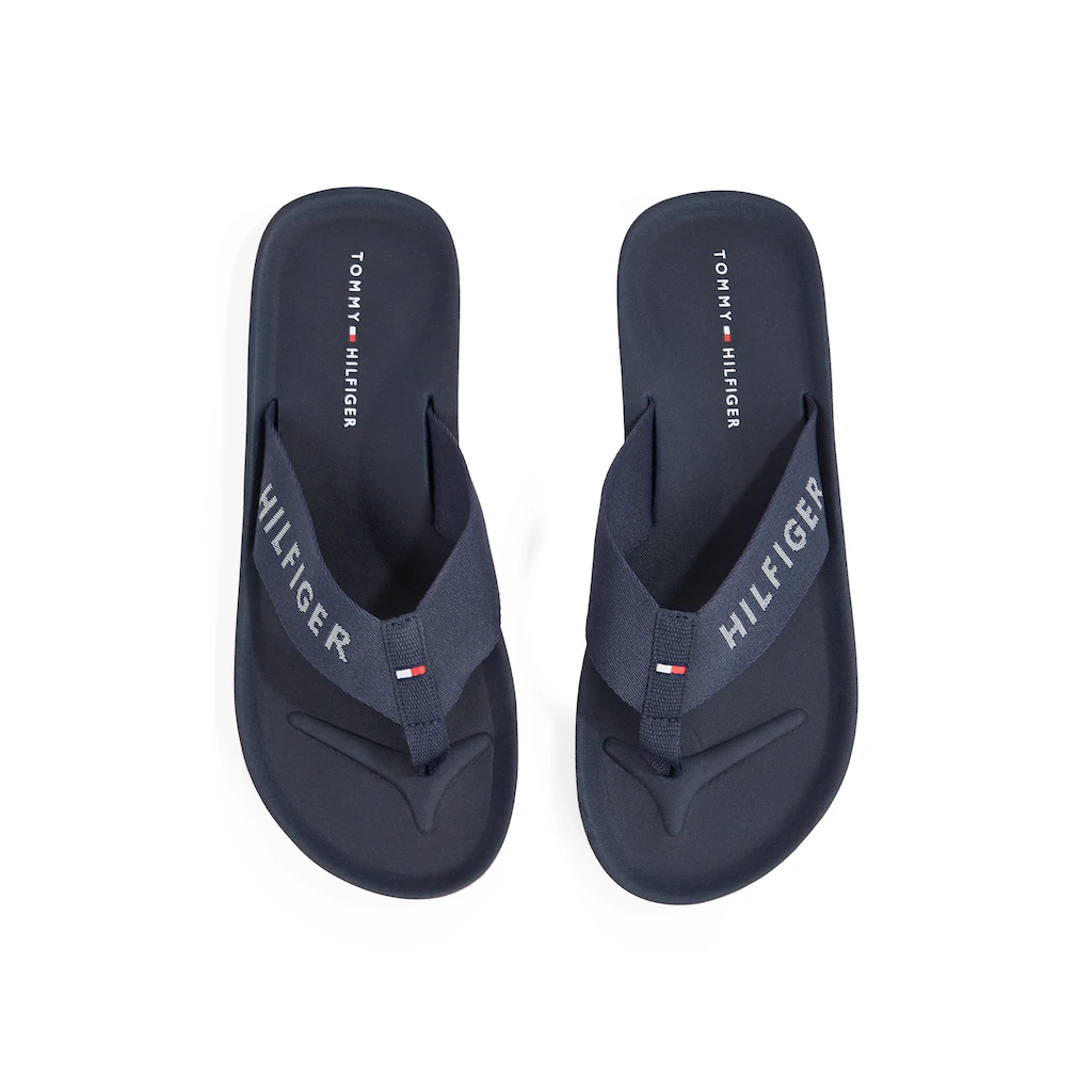Tommy Hilfiger Zehentrenner »COMFORT HILFIGER BEACH SANDAL« Dianette Badeschuh Schlupfschuh Mit Logoschriftzug Online Bestellen