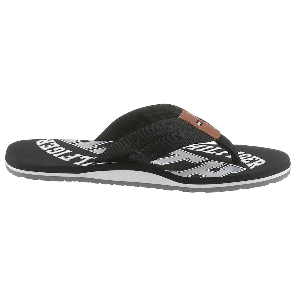 Tommy Hilfiger Zehentrenner »ESSENTIAL TH BEACH SANDAL« Sommerschuh Schlappen Poolslides Badeschuh Mit Logo Print Online Kaufen