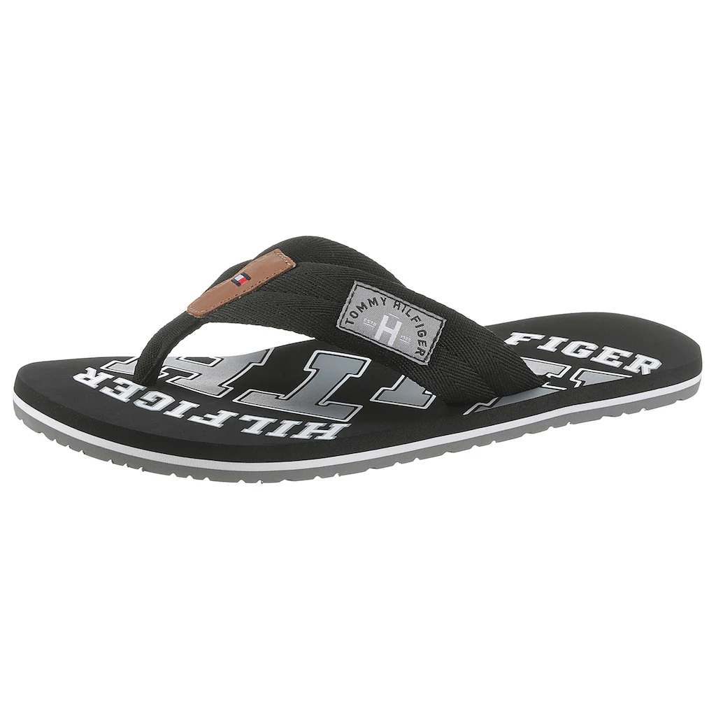 Tommy Hilfiger Zehentrenner »ESSENTIAL TH BEACH SANDAL« Sommerschuh Schlappen Poolslides Badeschuh mit Logo Print online kaufen